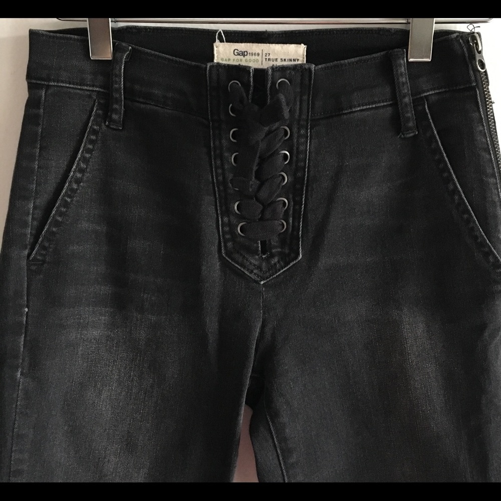 Gap Jeans True Skinny Moto Lace Up